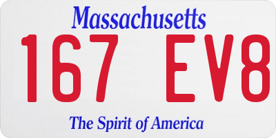 MA license plate 167EV8