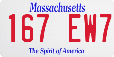 MA license plate 167EW7