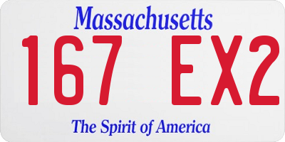 MA license plate 167EX2