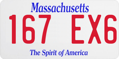 MA license plate 167EX6