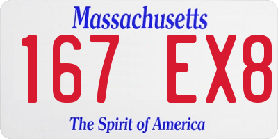 MA license plate 167EX8