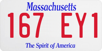 MA license plate 167EY1