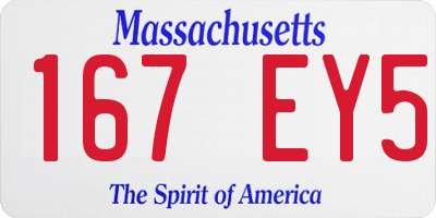 MA license plate 167EY5