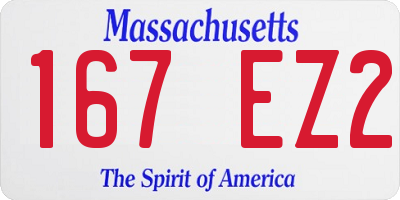 MA license plate 167EZ2