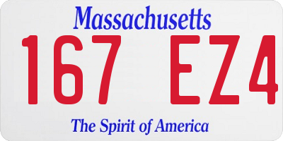 MA license plate 167EZ4