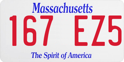MA license plate 167EZ5