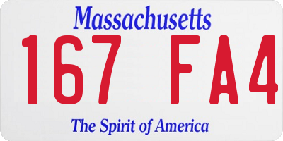 MA license plate 167FA4