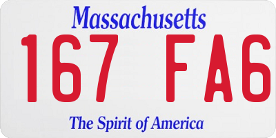 MA license plate 167FA6