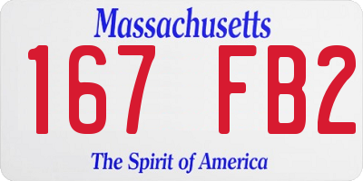 MA license plate 167FB2