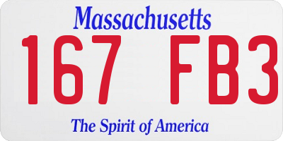 MA license plate 167FB3