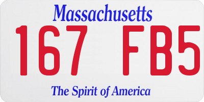 MA license plate 167FB5