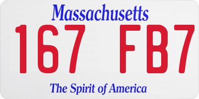 MA license plate 167FB7