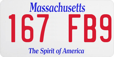 MA license plate 167FB9