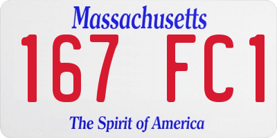 MA license plate 167FC1