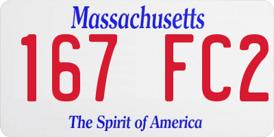 MA license plate 167FC2