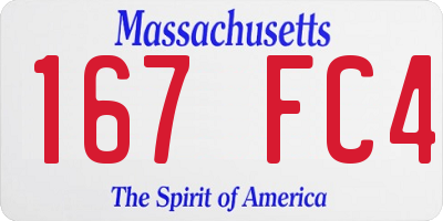 MA license plate 167FC4
