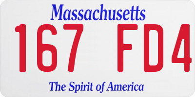 MA license plate 167FD4