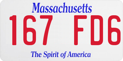 MA license plate 167FD6