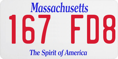 MA license plate 167FD8
