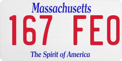 MA license plate 167FE0