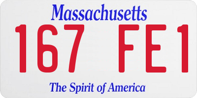 MA license plate 167FE1