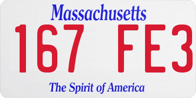 MA license plate 167FE3