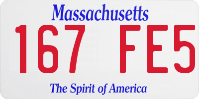 MA license plate 167FE5