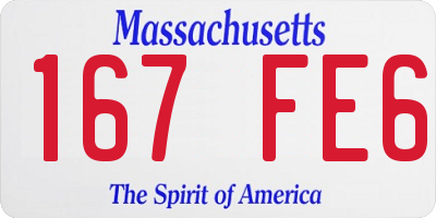 MA license plate 167FE6