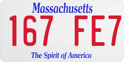 MA license plate 167FE7
