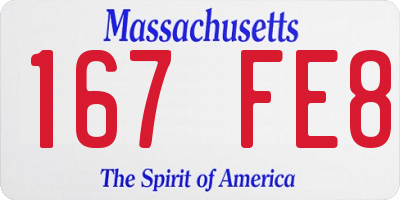 MA license plate 167FE8
