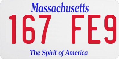 MA license plate 167FE9