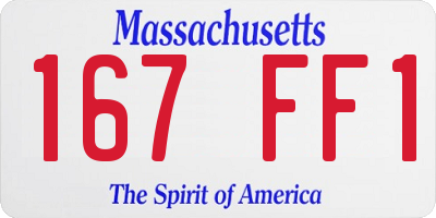 MA license plate 167FF1