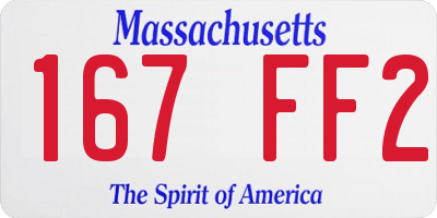MA license plate 167FF2
