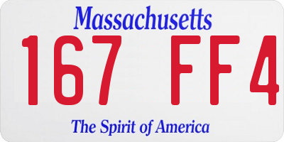 MA license plate 167FF4