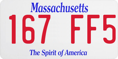 MA license plate 167FF5