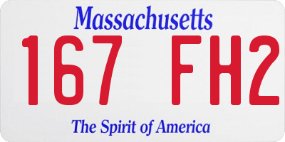 MA license plate 167FH2