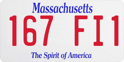 MA license plate 167FI1