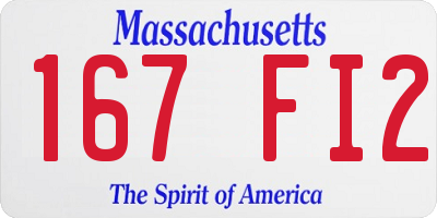 MA license plate 167FI2
