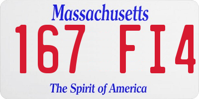 MA license plate 167FI4