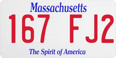 MA license plate 167FJ2