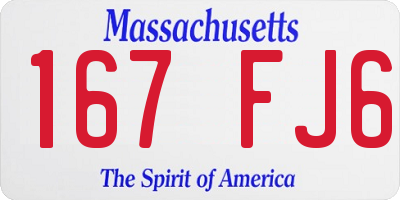 MA license plate 167FJ6