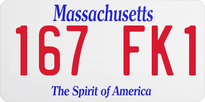 MA license plate 167FK1