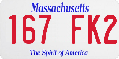 MA license plate 167FK2