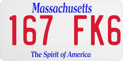 MA license plate 167FK6