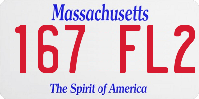 MA license plate 167FL2