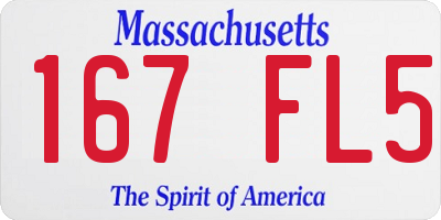 MA license plate 167FL5