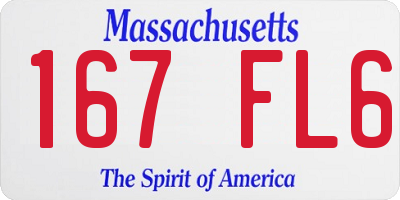 MA license plate 167FL6