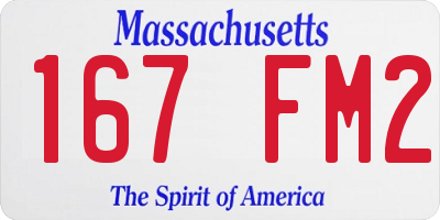 MA license plate 167FM2