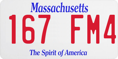 MA license plate 167FM4
