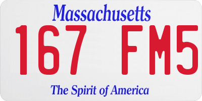 MA license plate 167FM5